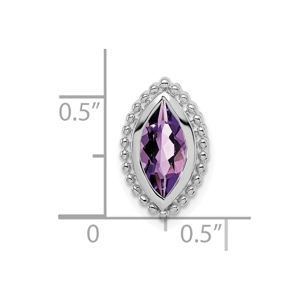 14K Weißgold Marquise Amethyst Kette Anhänger