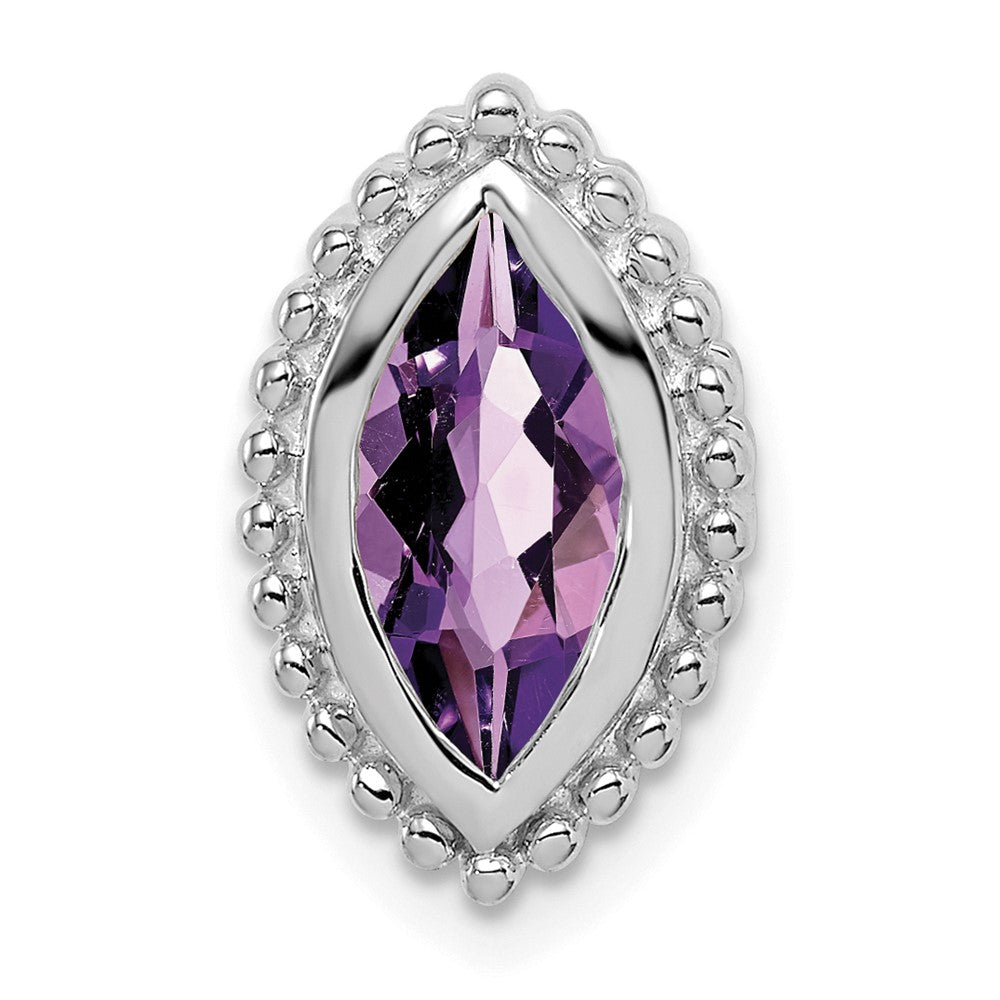 14K Weißgold Marquise Amethyst Kette Anhänger