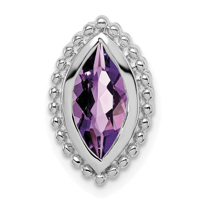 14K Weißgold Marquise Amethyst Kette Anhänger