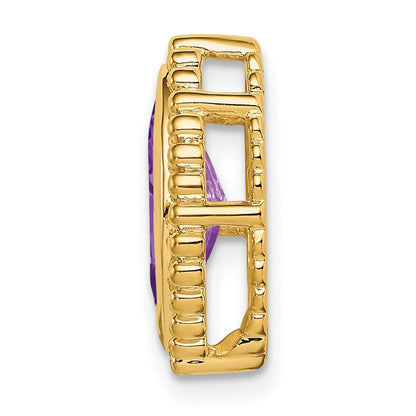 14K Gelbgold Marquise Amethyst Kette Anhänger