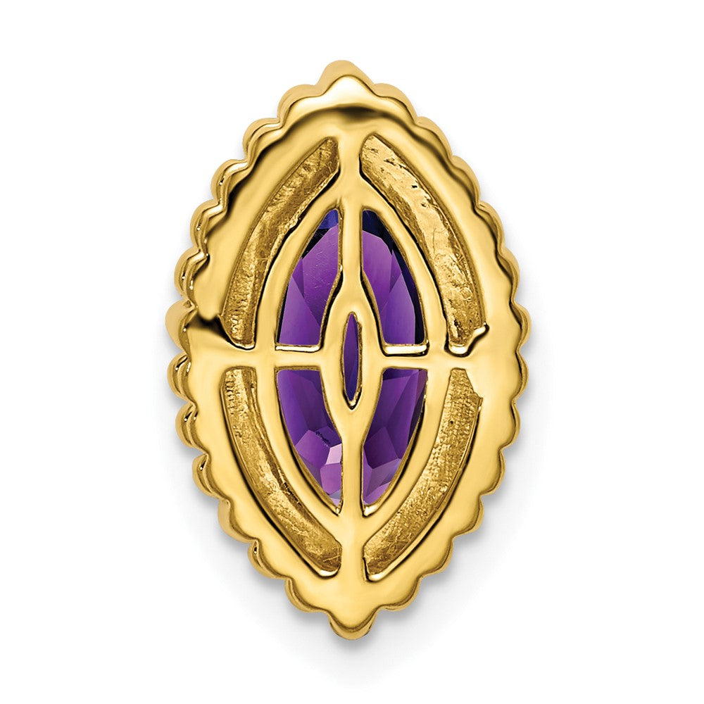 14K Gelbgold Marquise Amethyst Kette Anhänger