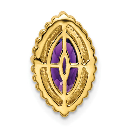 14K Gelbgold Marquise Amethyst Kette Anhänger