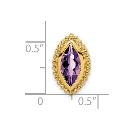 14K Gelbgold Marquise Amethyst Kette Anhänger