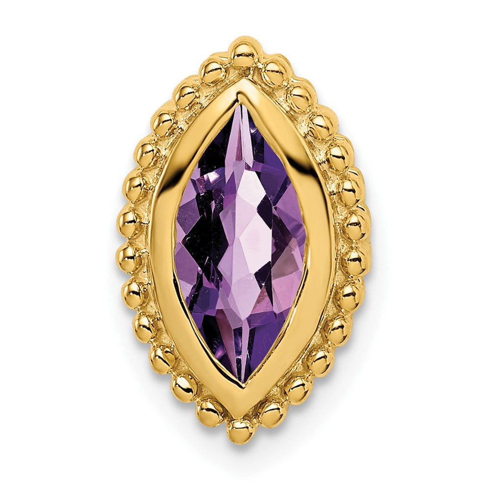 14K Gelbgold Marquise Amethyst Kette Anhänger
