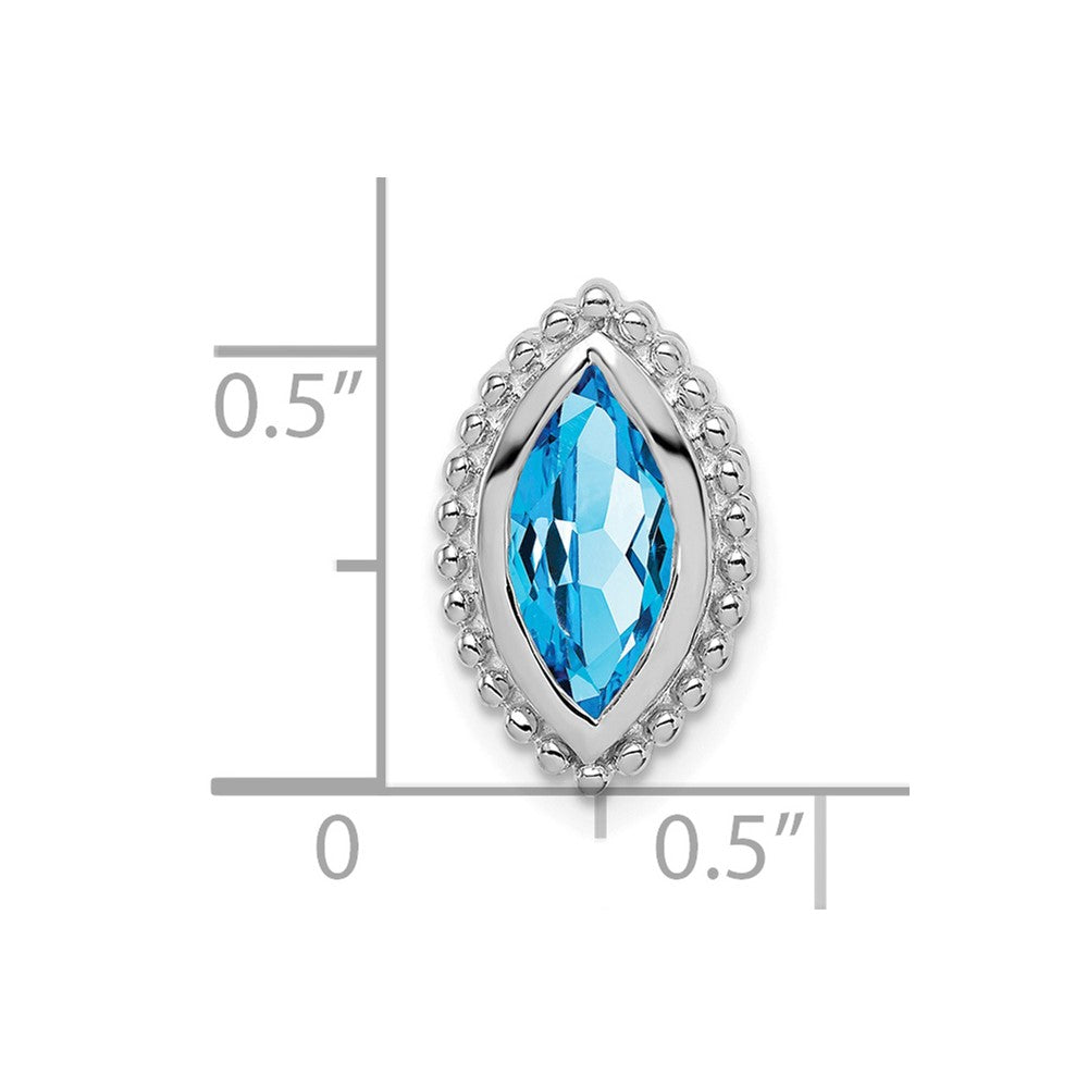 14K Weißgold Marquise Blautopas Kette Anhänger