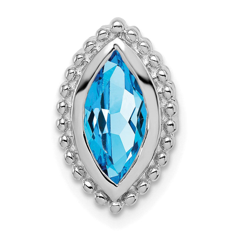 14K Weißgold Marquise Blautopas Kette Anhänger