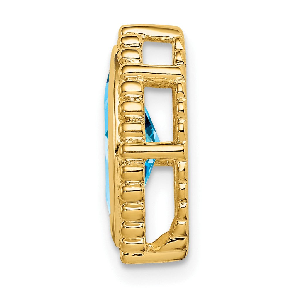 14K Gelbgold Marquise Blautopas Kette Anhänger