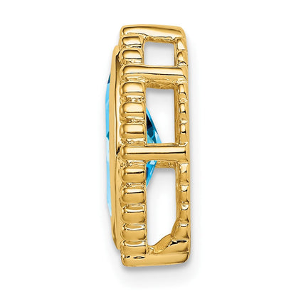 14K Gelbgold Marquise Blautopas Kette Anhänger