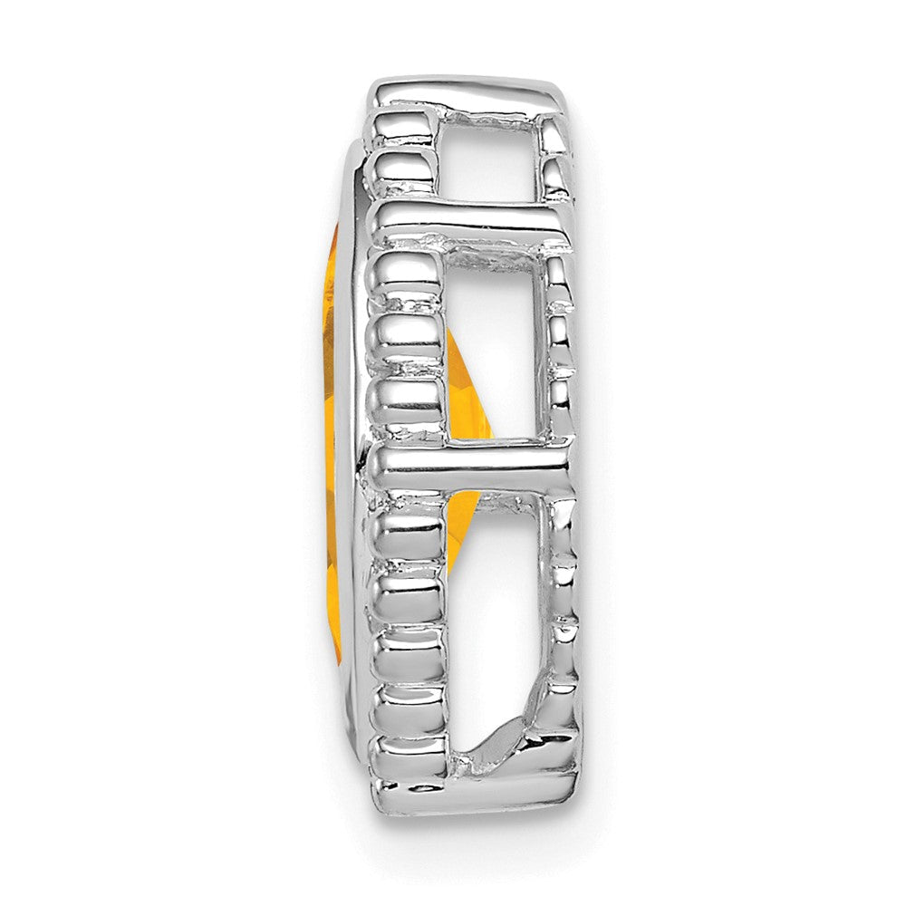 14K Weißgold Marquise Citrin Kette Anhänger