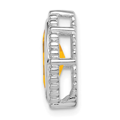 14K Weißgold Marquise Citrin Kette Anhänger