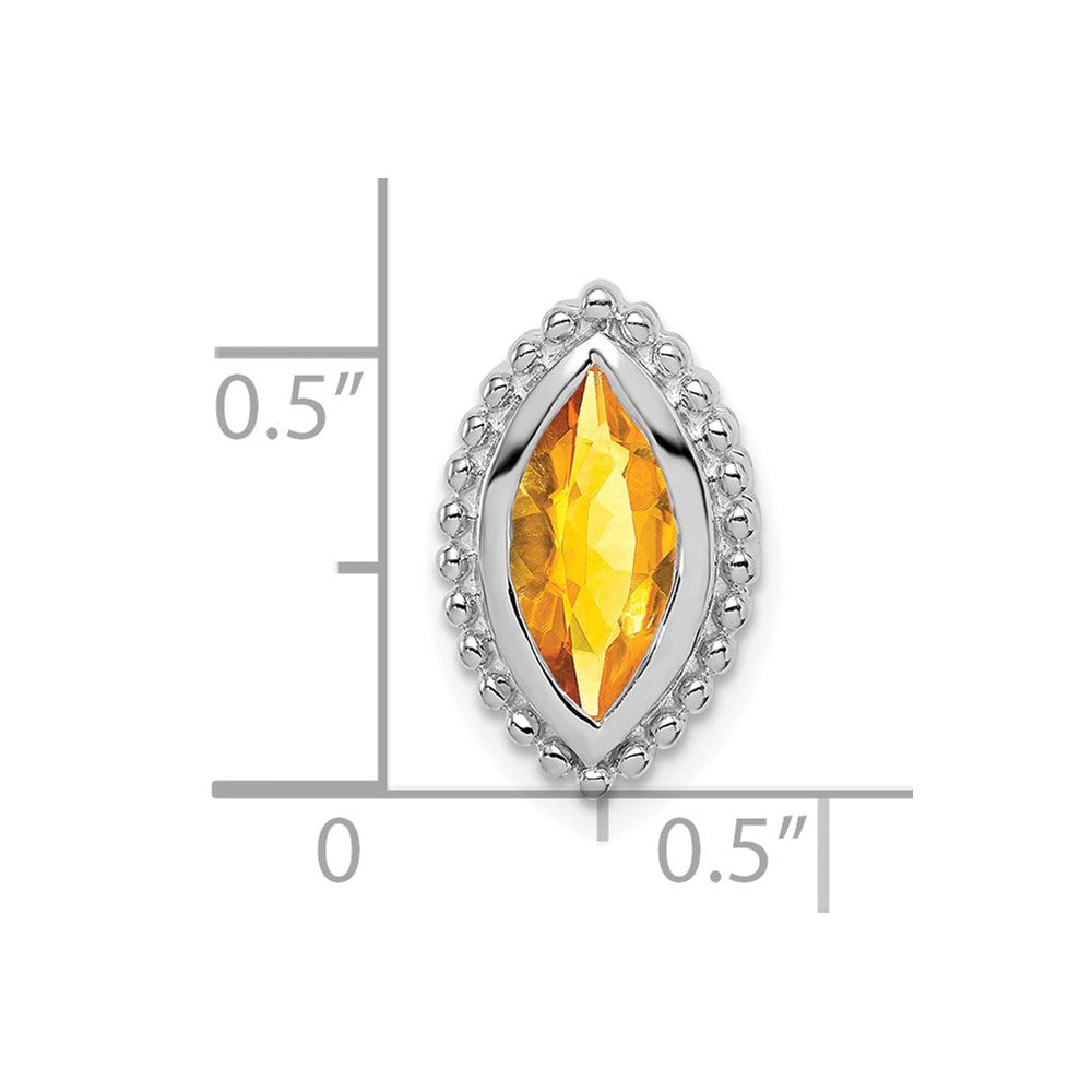 14K Weißgold Marquise Citrin Kette Anhänger