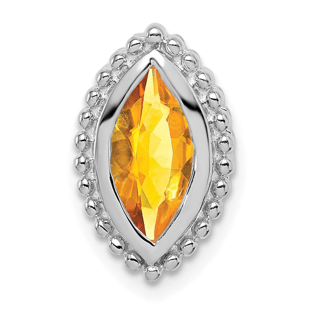 14K Weißgold Marquise Citrin Kette Anhänger