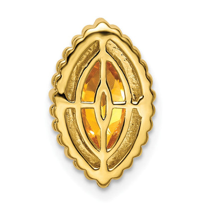 14K Gelbgold Marquise Citrin Kette Anhänger