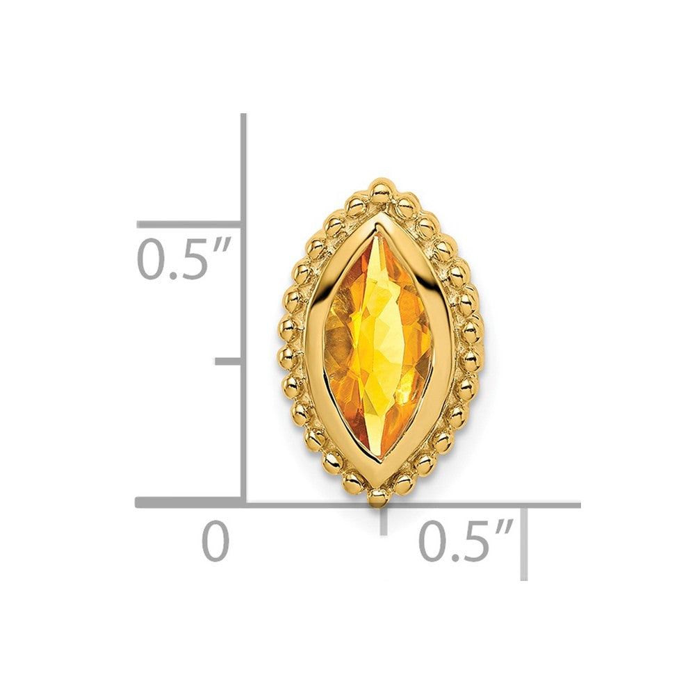 14K Gelbgold Marquise Citrin Kette Anhänger