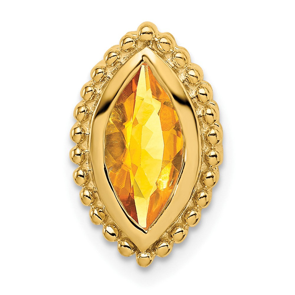 14K Gelbgold Marquise Citrin Kette Anhänger