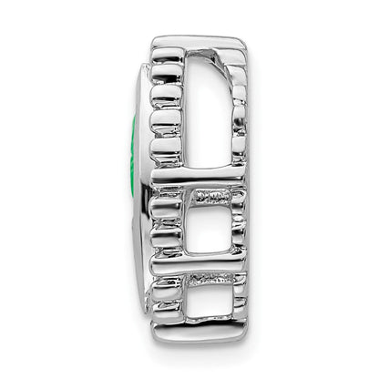 14K Weißgold Marquise Smaragd Kette Anhänger