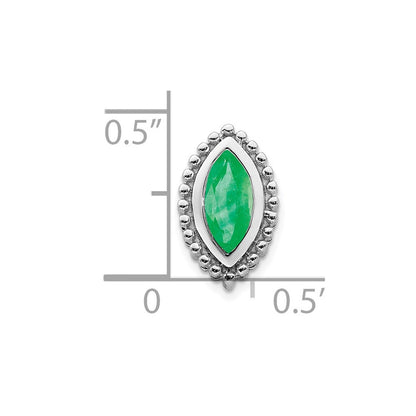 14K Weißgold Marquise Smaragd Kette Anhänger