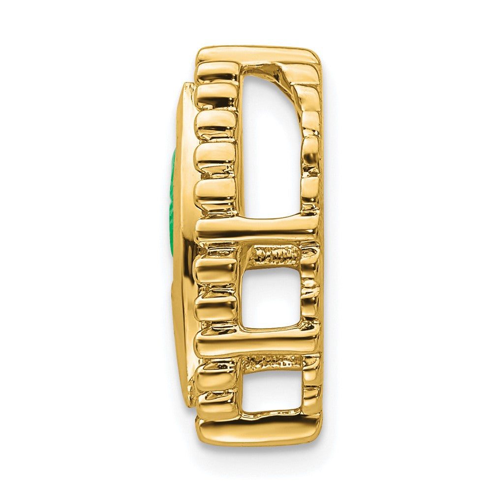 14K Gelbgold Marquise Smaragd Kette Anhänger