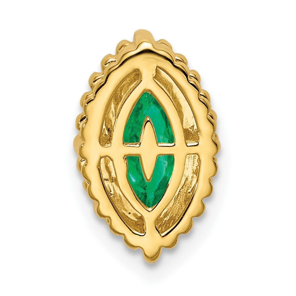 14K Gelbgold Marquise Smaragd Kette Anhänger