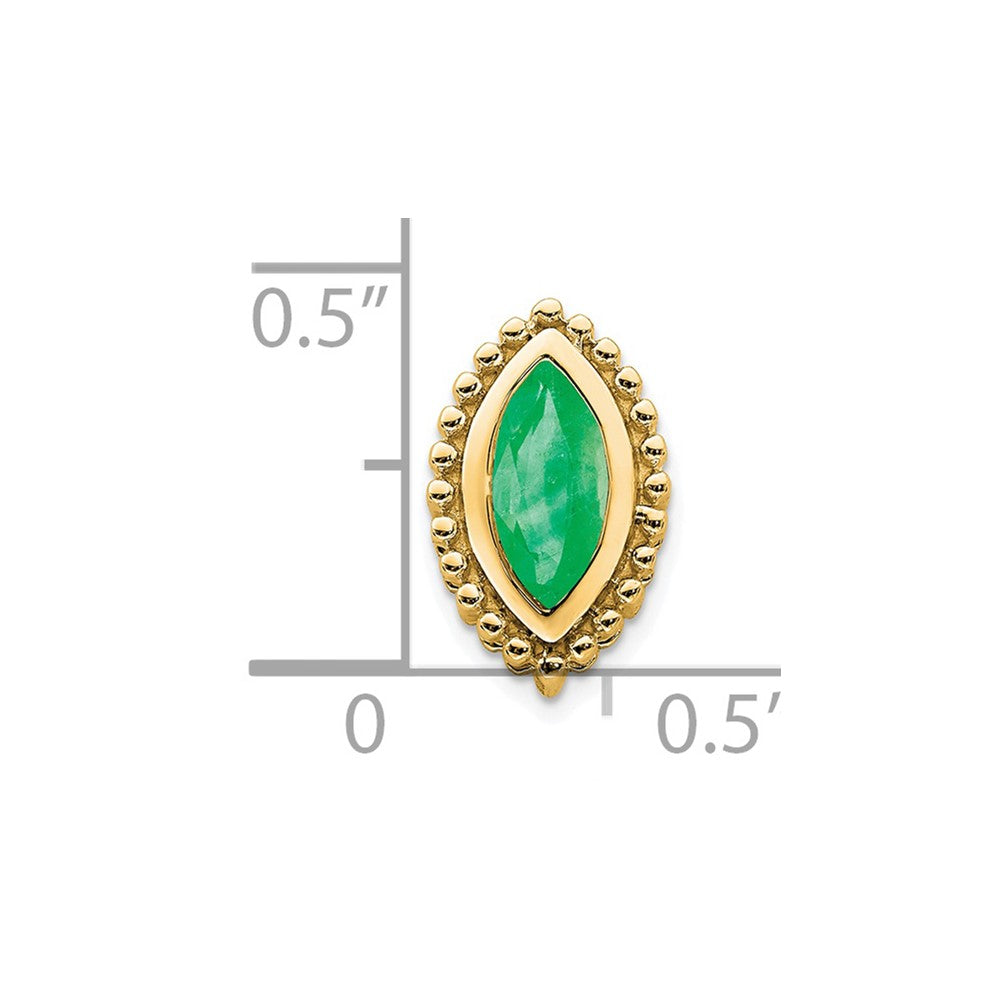 14K Gelbgold Marquise Smaragd Kette Anhänger