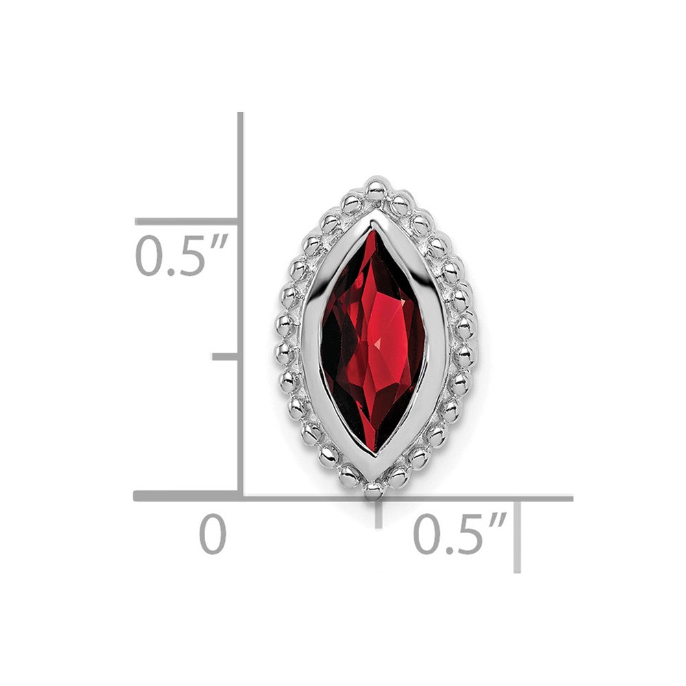 14K Weißgold Marquise Granat Kette Anhänger