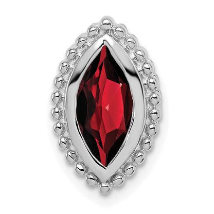 14K Weißgold Marquise Granat Kette Anhänger