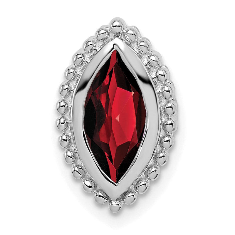 14K Weißgold Marquise Granat Kette Anhänger