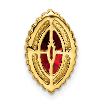 14K Gelbgold Marquise Granat Kette Anhänger