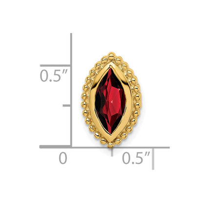 14K Gelbgold Marquise Granat Kette Anhänger