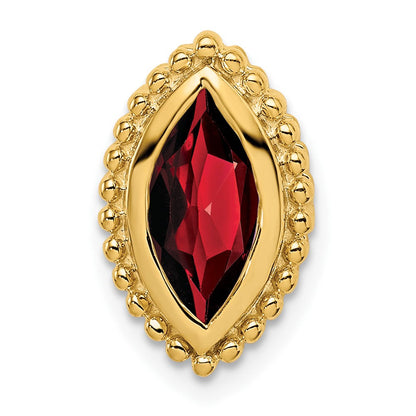 14K Gelbgold Marquise Granat Kette Anhänger