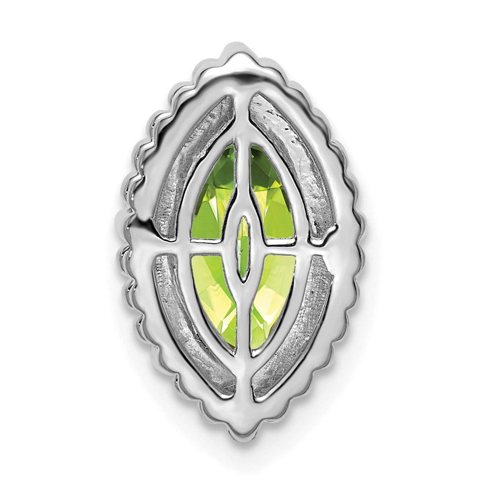 14K Weißgold Marquise Peridot Kette Anhänger