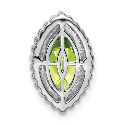 14K Weißgold Marquise Peridot Kette Anhänger
