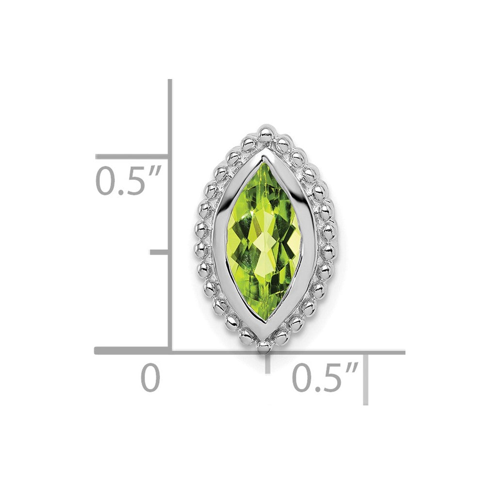 14K Weißgold Marquise Peridot Kette Anhänger