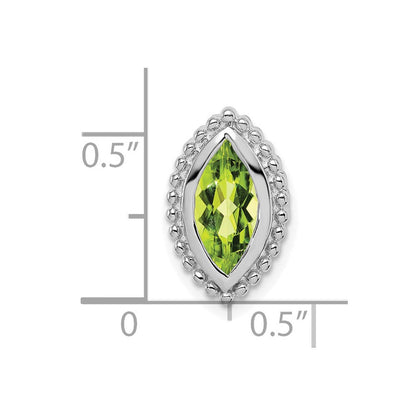 14K Weißgold Marquise Peridot Kette Anhänger