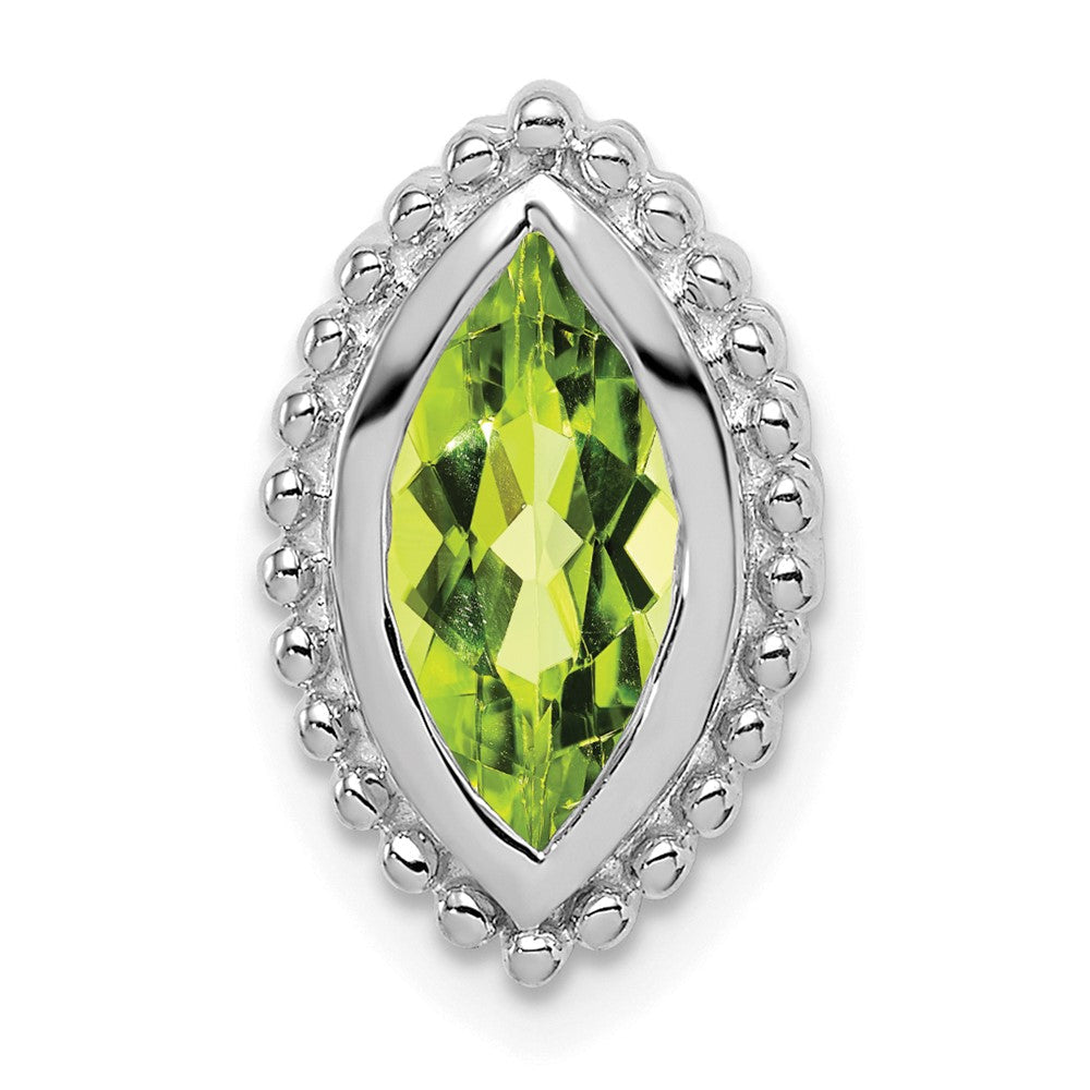14K Weißgold Marquise Peridot Kette Anhänger