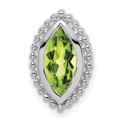 14K Weißgold Marquise Peridot Kette Anhänger