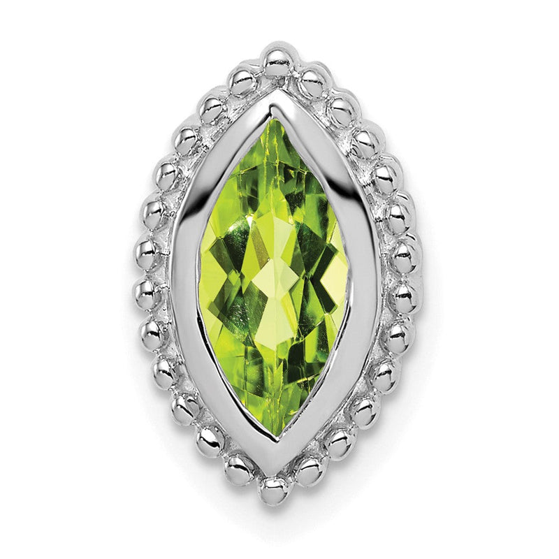 14K Weißgold Marquise Peridot Kette Anhänger