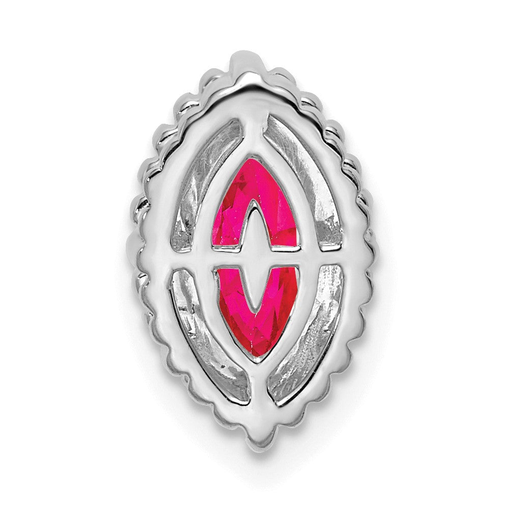 14K Weißgold Marquise Rubin Kette Anhänger