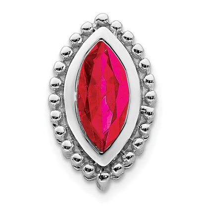 14K Weißgold Marquise Rubin Kette Anhänger