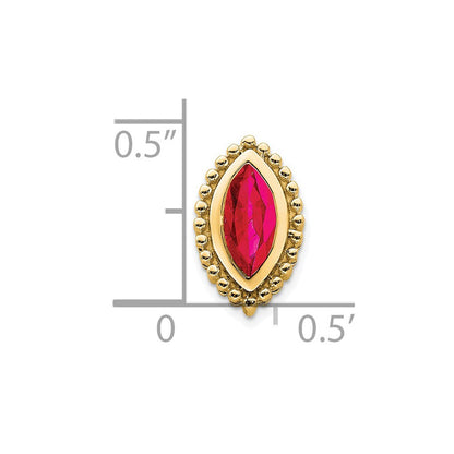 14K Gelbgold Marquise Rubin Kette Anhänger