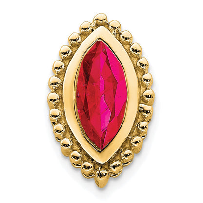 14K Gelbgold Marquise Rubin Kette Anhänger