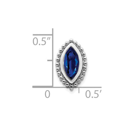 14K Weißgold Marquise Saphir Kette Anhänger