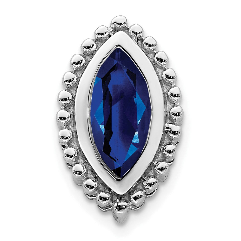 14K Weißgold Marquise Saphir Kette Anhänger