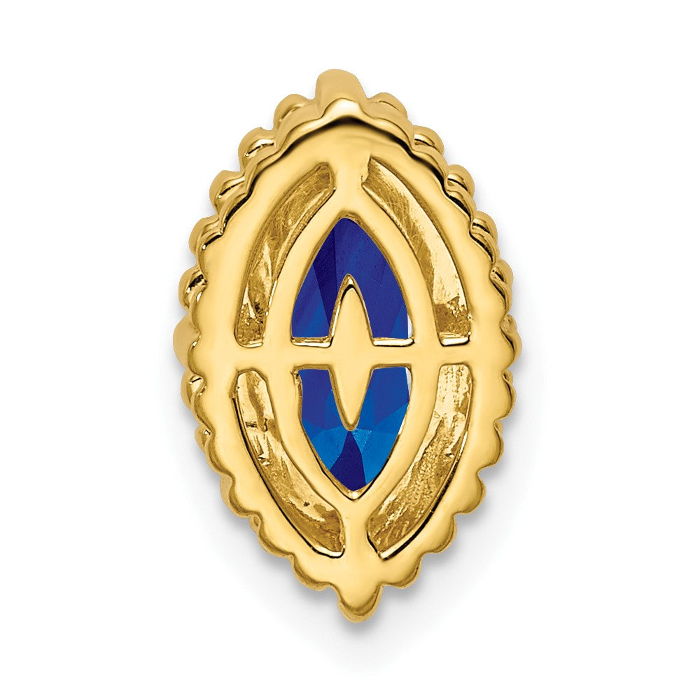 14K Gelbgold Marquise Saphir Kette Anhänger
