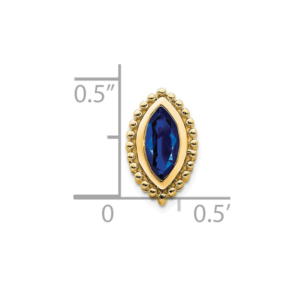 14K Gelbgold Marquise Saphir Kette Anhänger