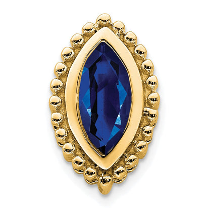 14K Gelbgold Marquise Saphir Kette Anhänger
