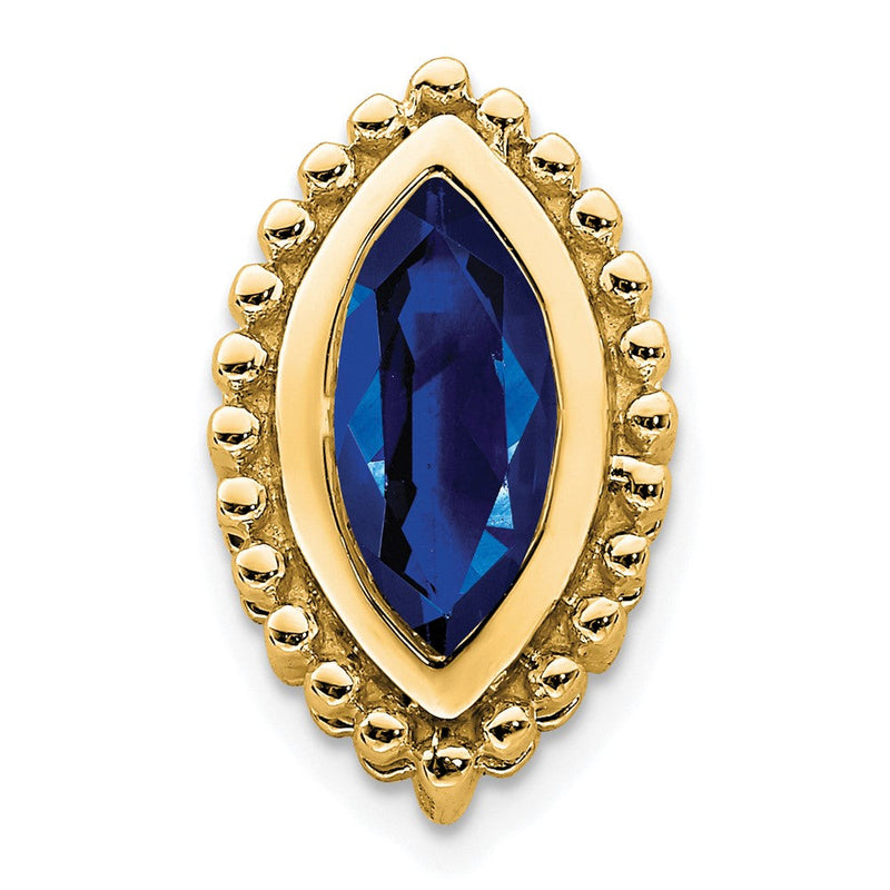 14K Gelbgold Marquise Saphir Kette Anhänger