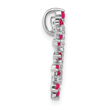 14K Weißgold Rubin und Echt Diamant Schneeflocke Kette Anhänger