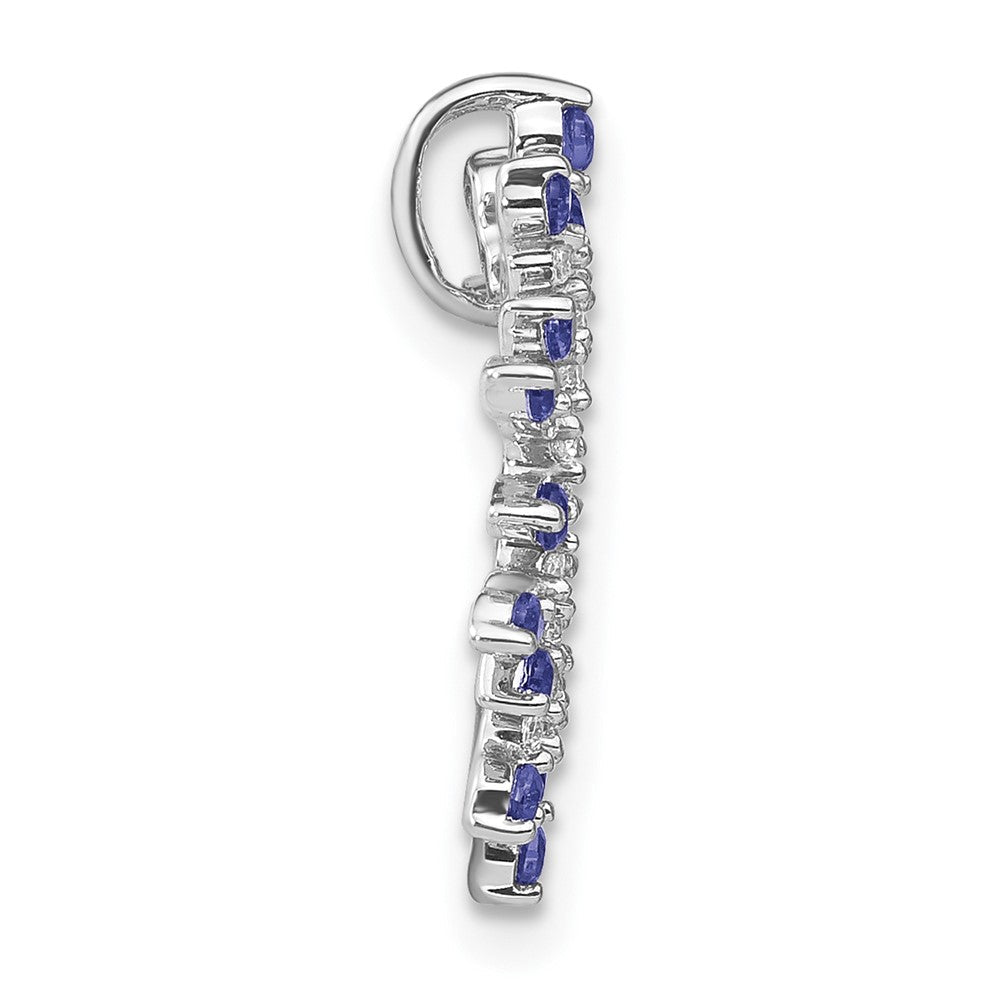 14K Weißgold 14K Weißgold Tansanit und Diamant Schneeflocke Kette Anhänger