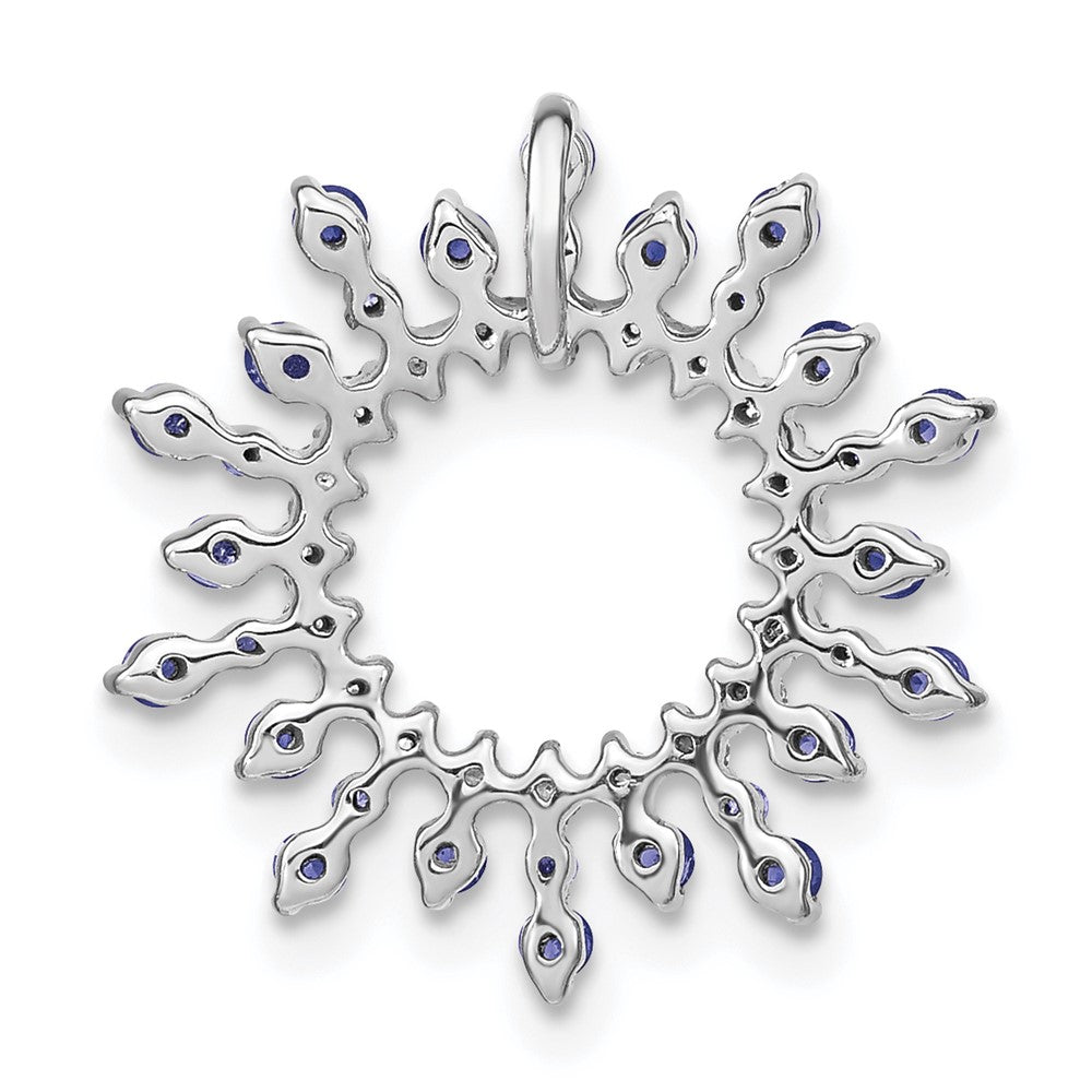 14K Weißgold 14K Weißgold Tansanit und Diamant Schneeflocke Kette Anhänger
